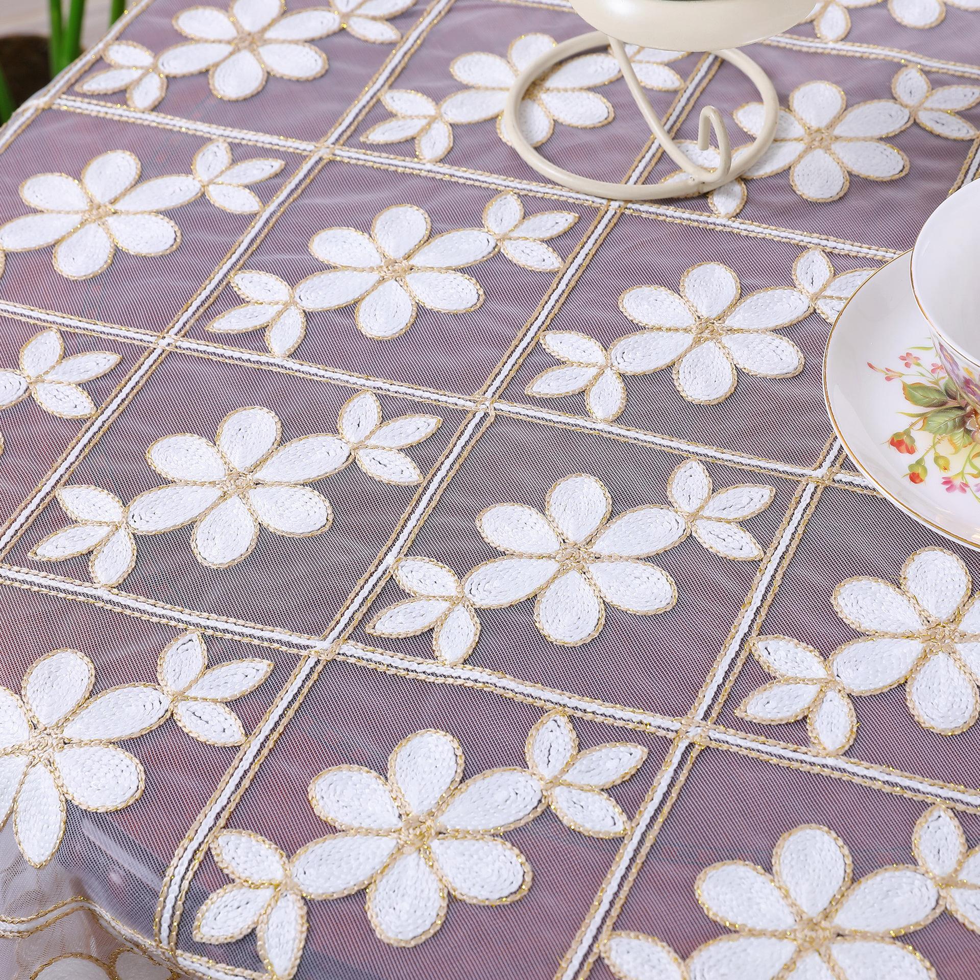 

Дизайнерская вышитая кружевная вязаная крючком скатерть-дорожка и скатерть Элегантный европейский деревенский цветочный декор стола Чехол на стул 60X60