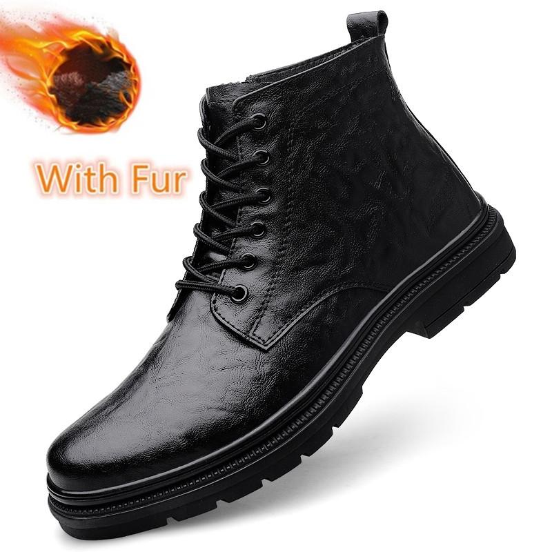 Men's Shoes Genuine Leather Male Desert Boots Low Top Men Casual Shoes Fashion Lace-Up for Men Boots