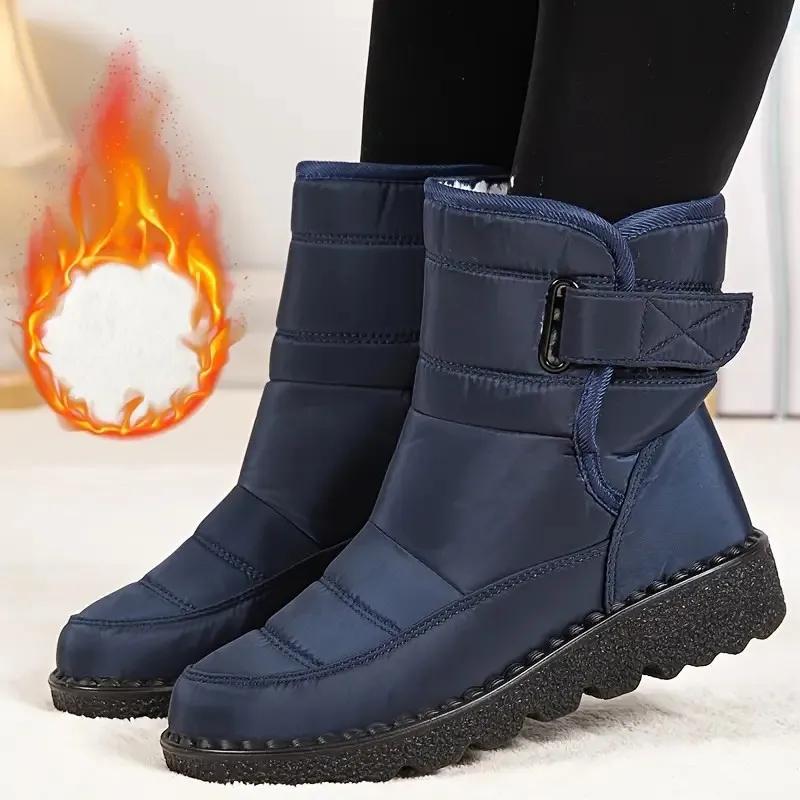Fashion Plus Size Down Waterproof Snow Boots for Women Winter Thick Plush Warm Cotton Padded Shoes Woman Non Slip Platform Ankle Boots