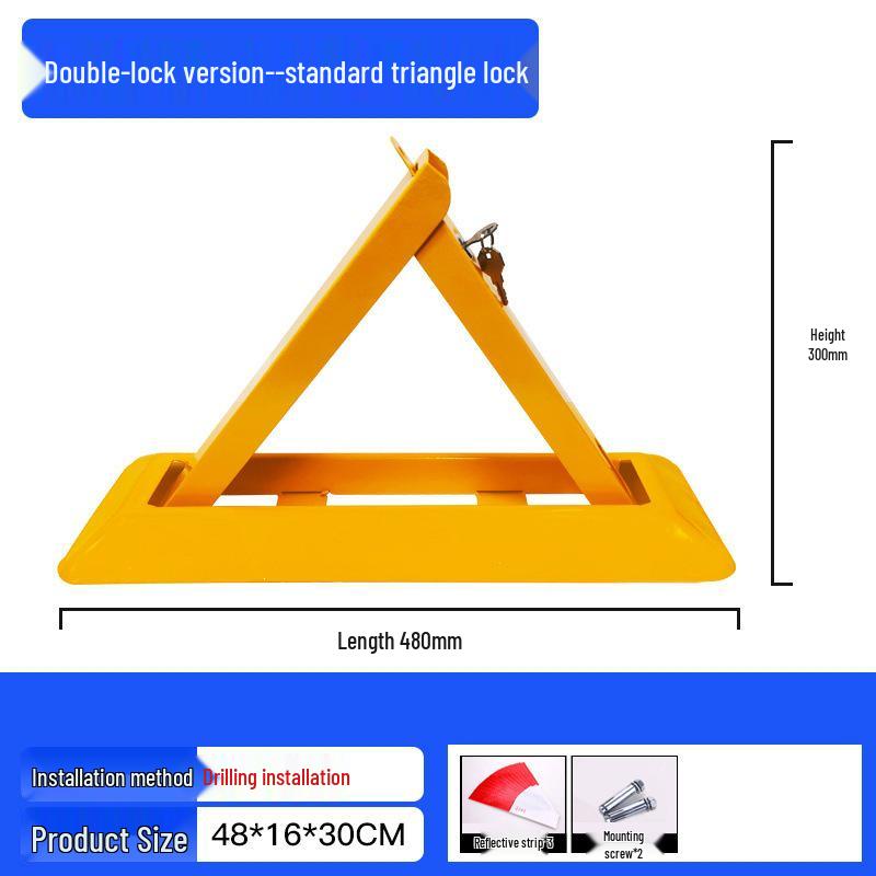 Heavy-Duty Triangle Parking Space Lock - Anti-Collision, Pressure-Resistant Floor Post for Garage