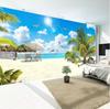 Beach 3d Large Mural Coconut Tree Landscape Wallpaper Living Room Bedroom Mural Home Decoration