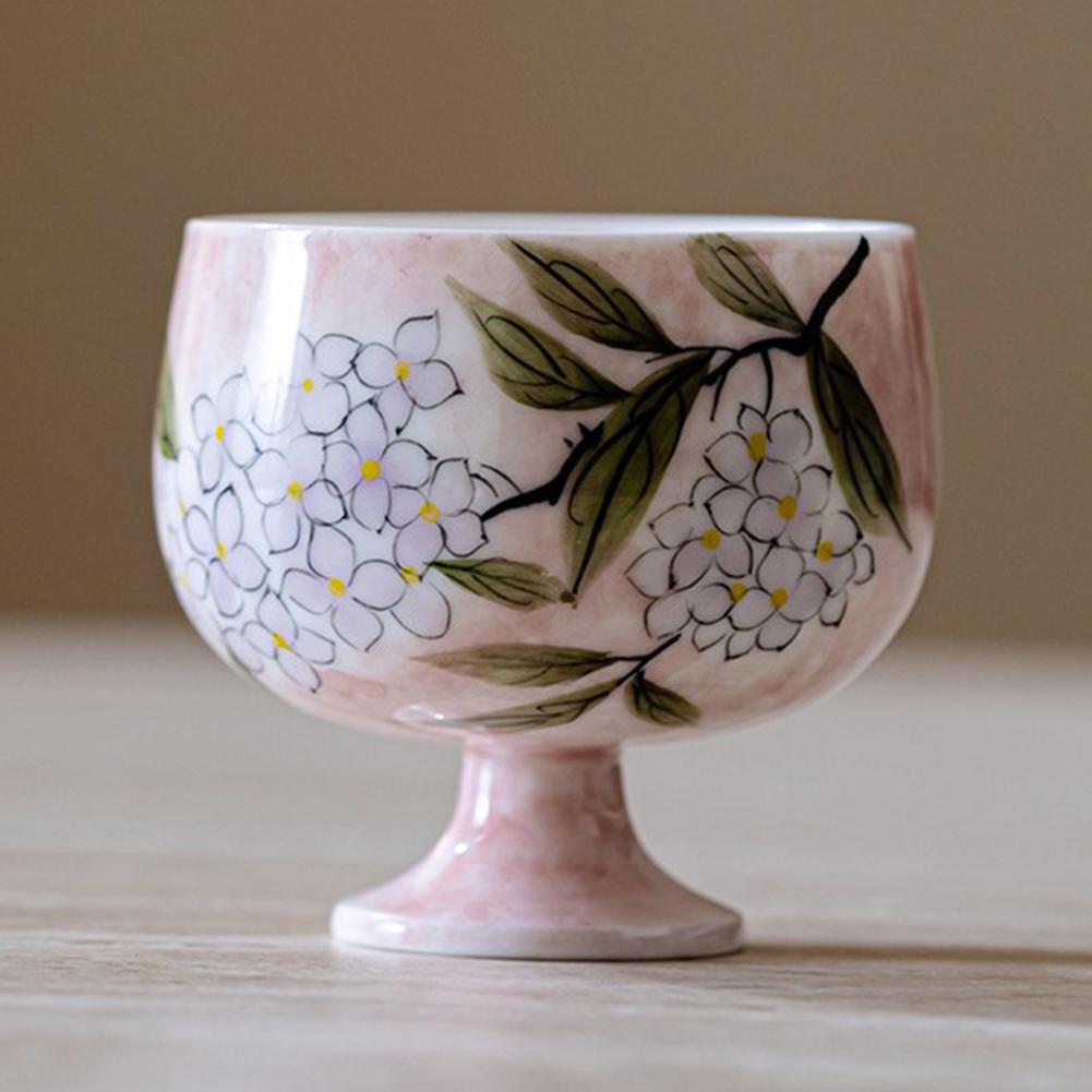 Ceramic Antique Tea Cup Hand Painted High Base Master Cup For Household A