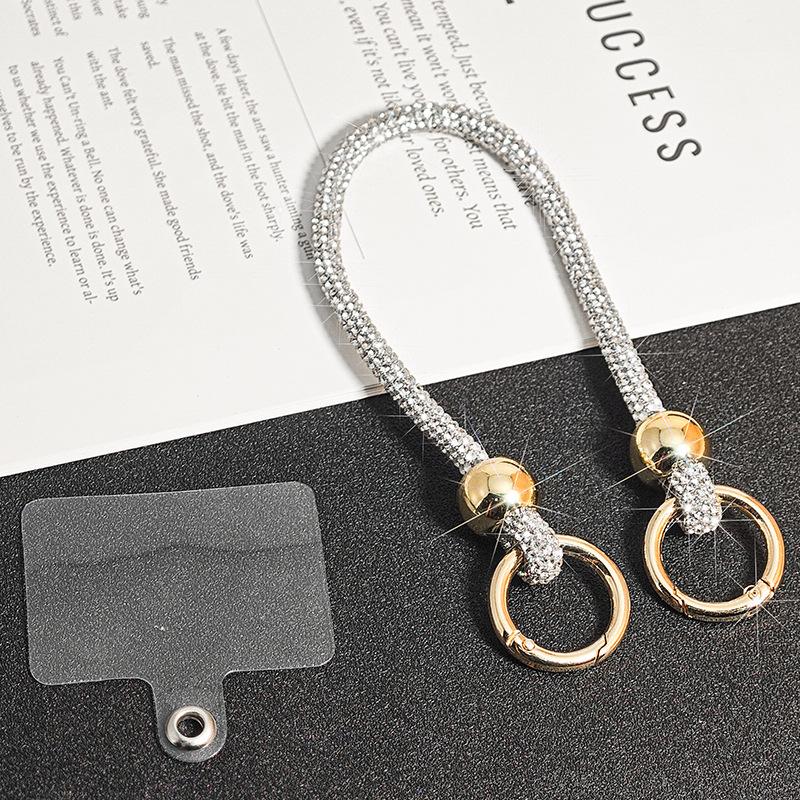 Glitter Crystal Rhinestone Phone Lanyard Bright Bling Bling Phone Case Chain Straps Crossbody Hanging Cord Phone Accessories