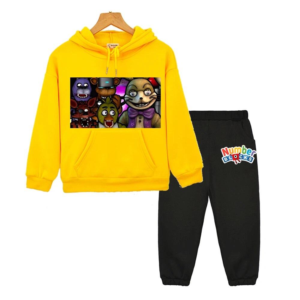 FNAF Boys Girls Hooded Sets Sweatshirt Jacket Fleece Pullover Autumn Bear Rabbit Game Kawaii Anime Hoodie Kids Boutique Clothes