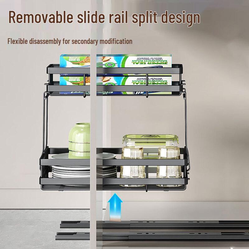 HPMILY Double-Layer Pull-Out Kitchen Spice Rack