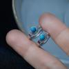 925 Sterling Silver Earrings For Women Trendy Geometric Blue Stone Earring Jewelry Prevent Allergy Party Gift Accessories