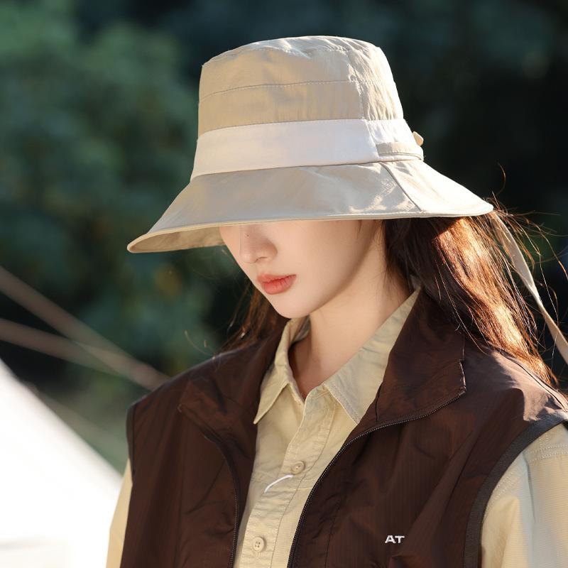 

Шляпа женская солнцезащитная шляпа от солнца летняя уличная панама для альпинизма быстросохнущая с широкими полями One Size