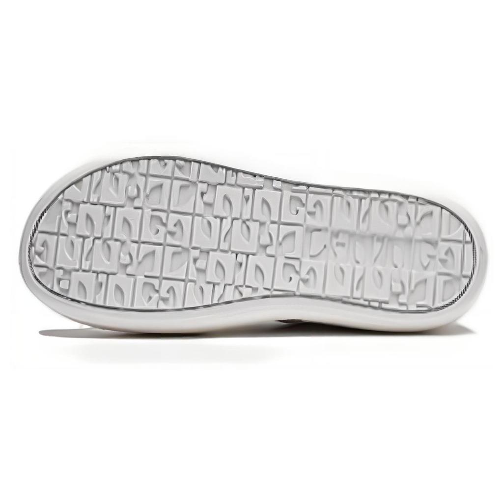 Li Ning Cream Puff Platform Slip Resistant Low top Skateboard Shoes Women's White Gray AZGU012-1