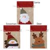 Cartoon Santa Snowman Deer Christmas Gift Bag Dimity Two Sizes Christmas Apple Bag Large Capacity Multicolor