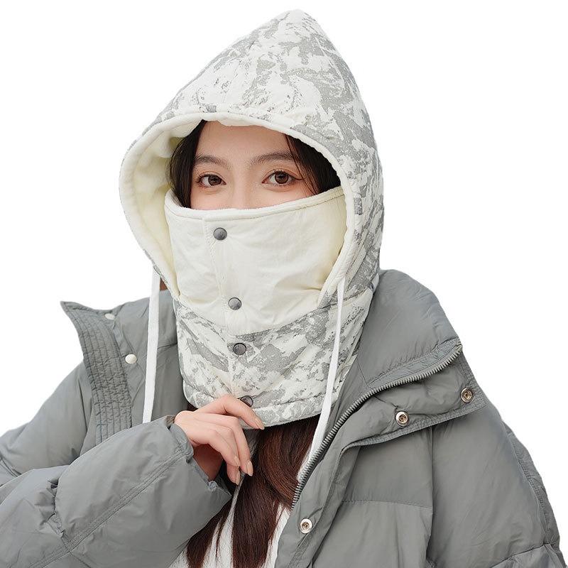 Fleece warm scarf one-piece women's winter wind and cold cycling mask outdoor camouflage ski cap