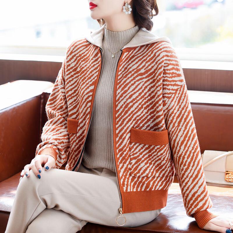 

Baolianduo Women s Spring Wool Hooded Knitted Cardigan 2XL