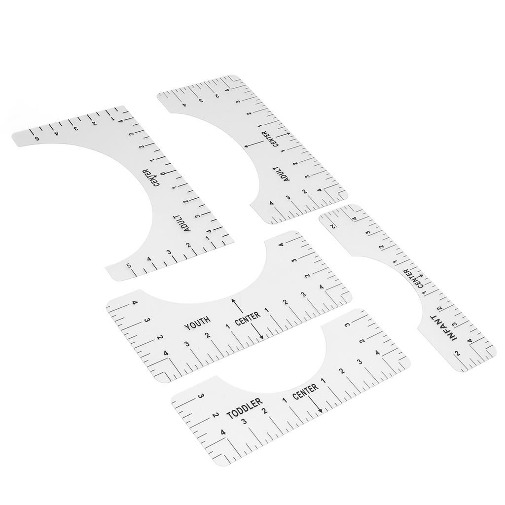 T Shirt Ruler Reusable PVC Shirt Guide Ruler Round Neck Alignment Ruler for Household Office