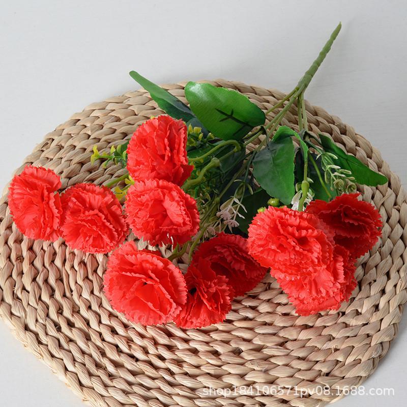 

Artificial Carnation Simulation Bouquet Hotel Decoration Holding Flowers Fake ярко-красный