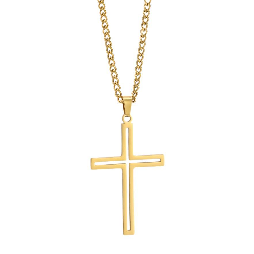 Minimalistisches Edelstahl-Kreuz-Halskette - Zeitgenössischer Stil