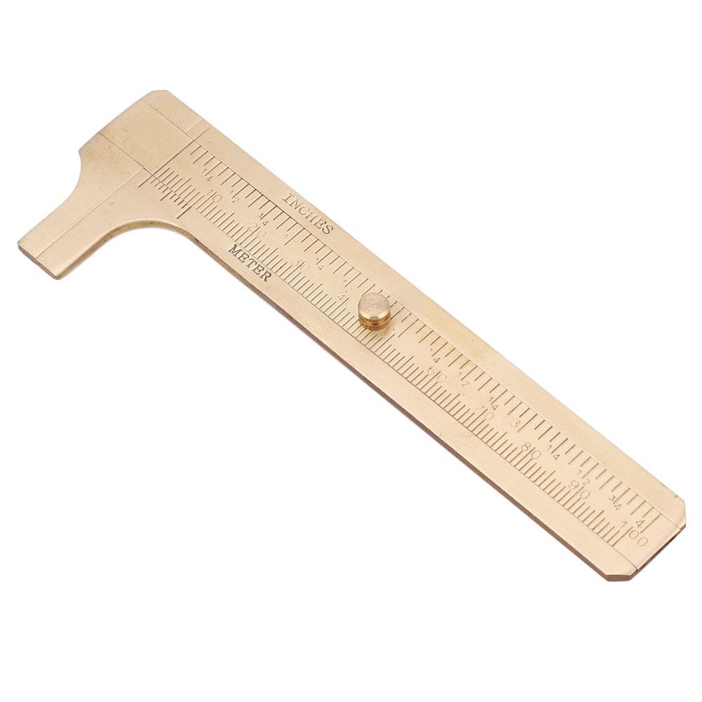 Brass Vernier Caliper Double Scale Jewelry Measuring Ruler Measurement Tool 0100mm