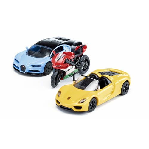 SIKU Sports Car & Motorbike Set (for Ages 3 and Up) SK6313