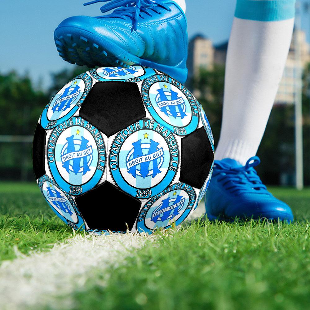 1PC  OM Size 5 Soccer Ball PrahaIndoor Soccer Ball Colorful All Ages Machine Stitched PVC Competition Ready Durable High-Bounce