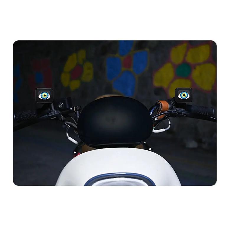 12-36V Motorcycle LED Dynamic Pupil Demon Eye Decorative Light With Remote Control 6 Modes Devil Eye Motorbike Retrofit Kits