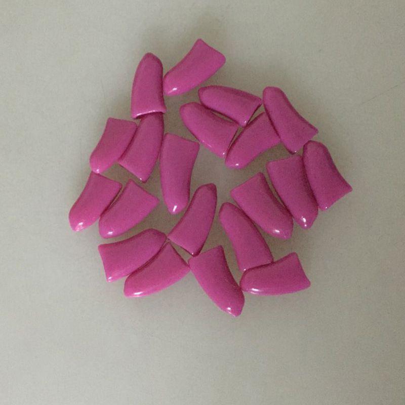 Pet 20pcs Dog Cat Nail Caps Pu Wrap Claw Paws Protect Clean Cute Safe Send Glue