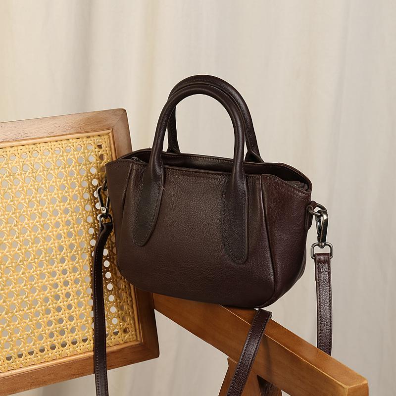 

Johnature Ретро Мини Сумка Натуральная Кожа Сумка Простая И Универсальная Большая Вместимость Сумки Через Плечо И Кроссбоди кофейный