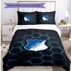Set Lenzuola 3 Pezzi Stampato TSG Hoffenheim FC Copripiumino Traspirante con Federe Biancheria da Letto Decorativa per Camera da Letto Casa