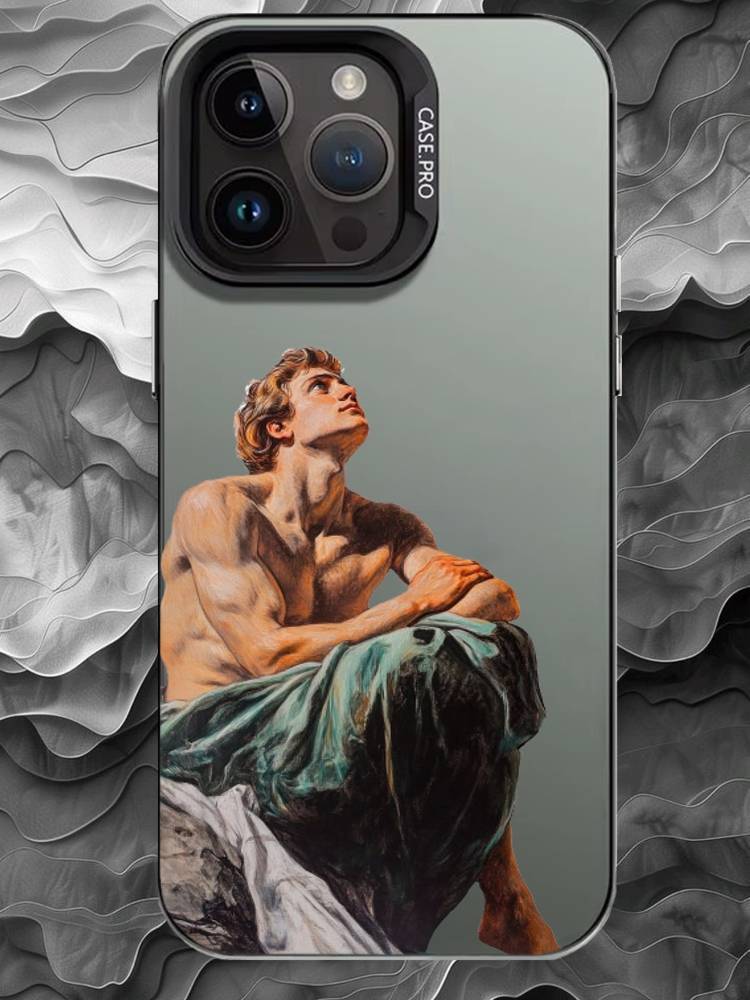 

R-Realistic art Phone Case For iPhone 17 16 15 14 13 12 11 Pro Max Plus Silver Matte Black Cover iPhone14Pro