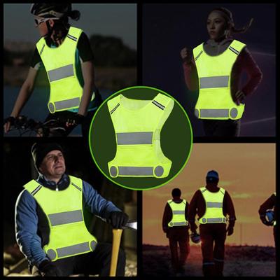 Venkovní reflexní vesta pro noční jízdu na kole, běhání, bezpečnost, sportovní vesta, noční cyklistika, jízda na kole, běhání, vesta, vodicí světlo