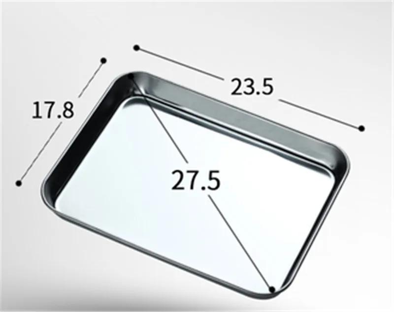 Baking tray With Wire Rack 304 Stainless Steel cake Baking BBQ Pan Tray plate Oven brownie Rack Cooking Roasting Grilling Tool