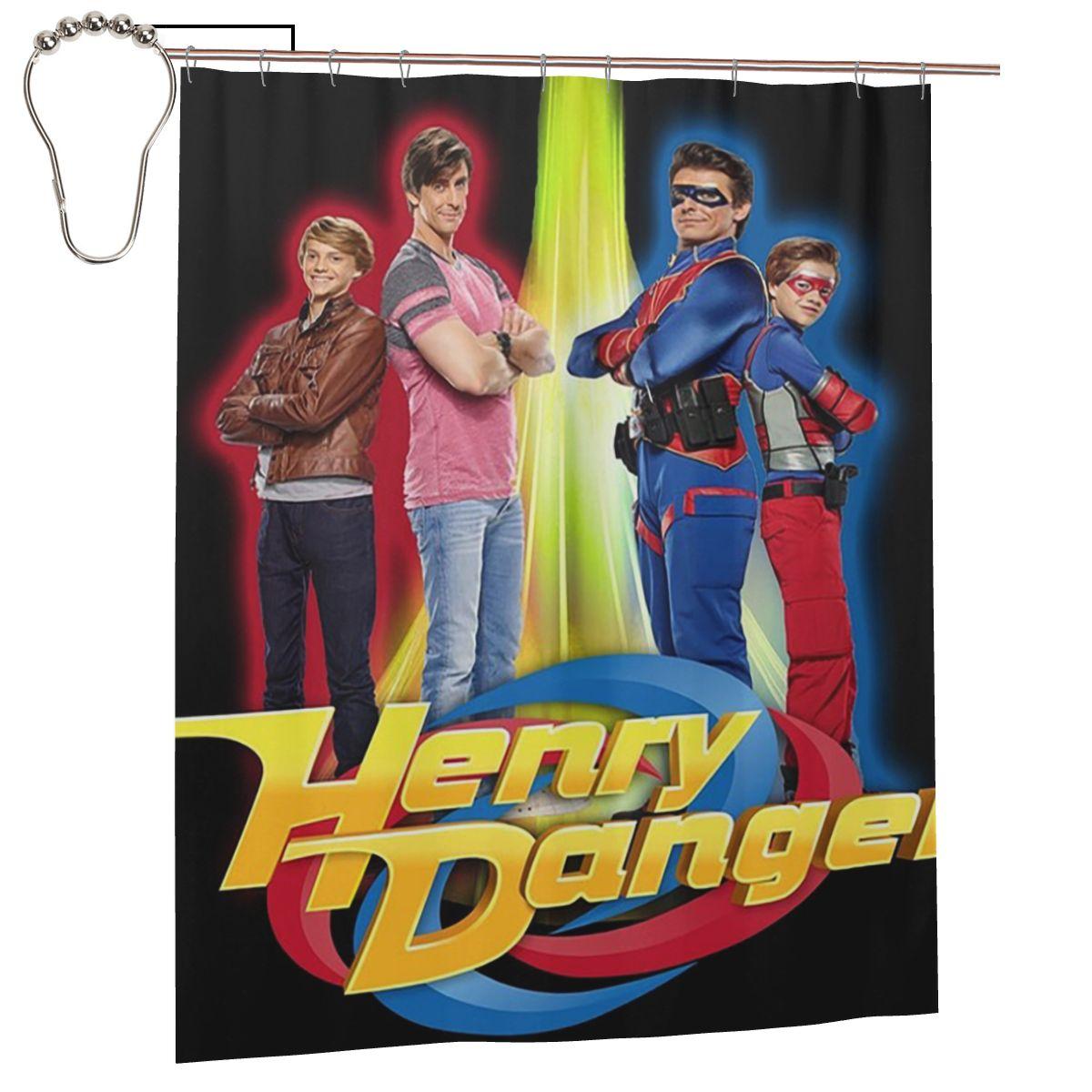 

Henry Danger Secret Identities Shower Curtain Bathroom Polyester Waterproof Bath Curtains With Hooks W60H190(CM)-1 Pcs