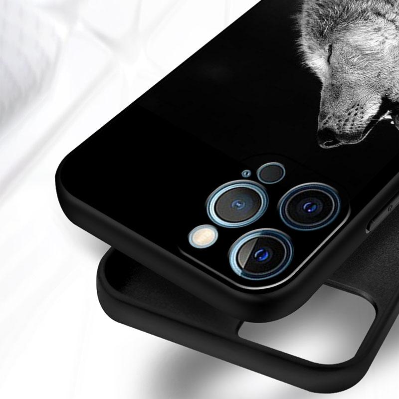 Wolf Tier Cool Tiger Hülle Für Apple iPhone 11 13 14 12 Pro Max 7 8 XR X 6 5 5S SE 2022 13ProMax Schwarzes Silikon Handy Hülle