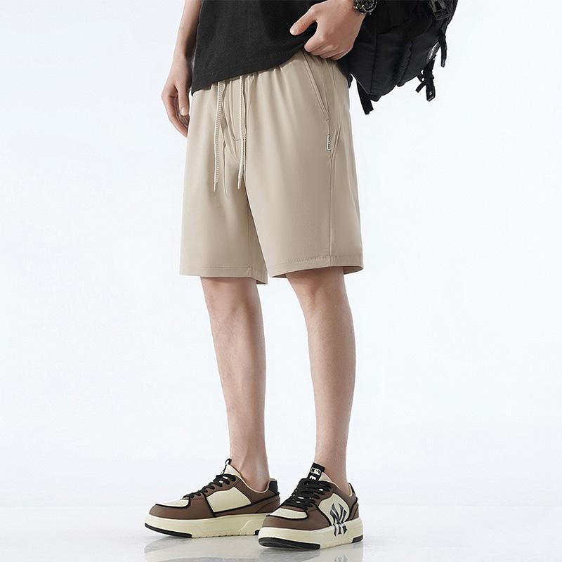 

Men s Zipper Sports Shorts Breathable Loose Straight Casual Casual Pants 2XL хаки