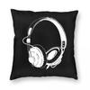 Headphone Music Ambient Noise Square Pillowcase Polyester Linen Velvet Creative Zip Decorative Pillow Case Sofa Cushion Case