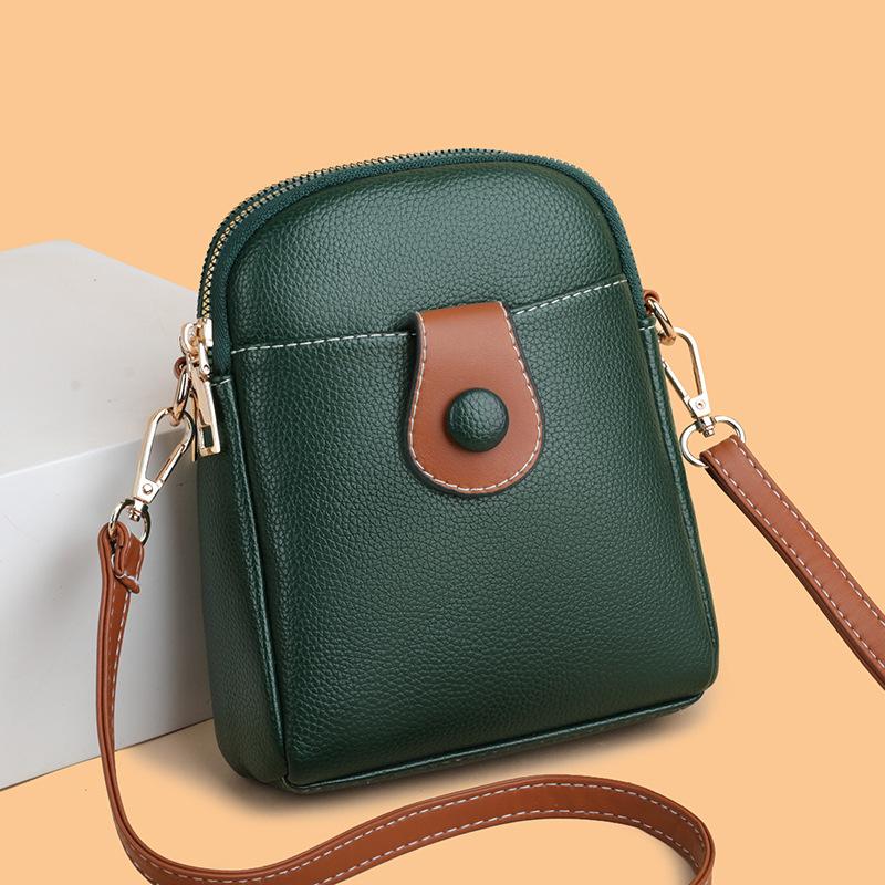 Pu Leather Shoulder Satchel For Lady Soild Color Compact Phone Purse And Handbag Women Luxury Design Crossbody Bags