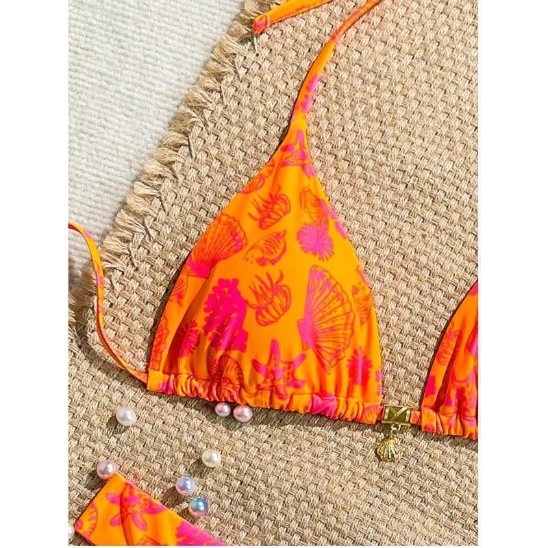 Women S Sexy Split Thong Bikini Swimsuit With Tie