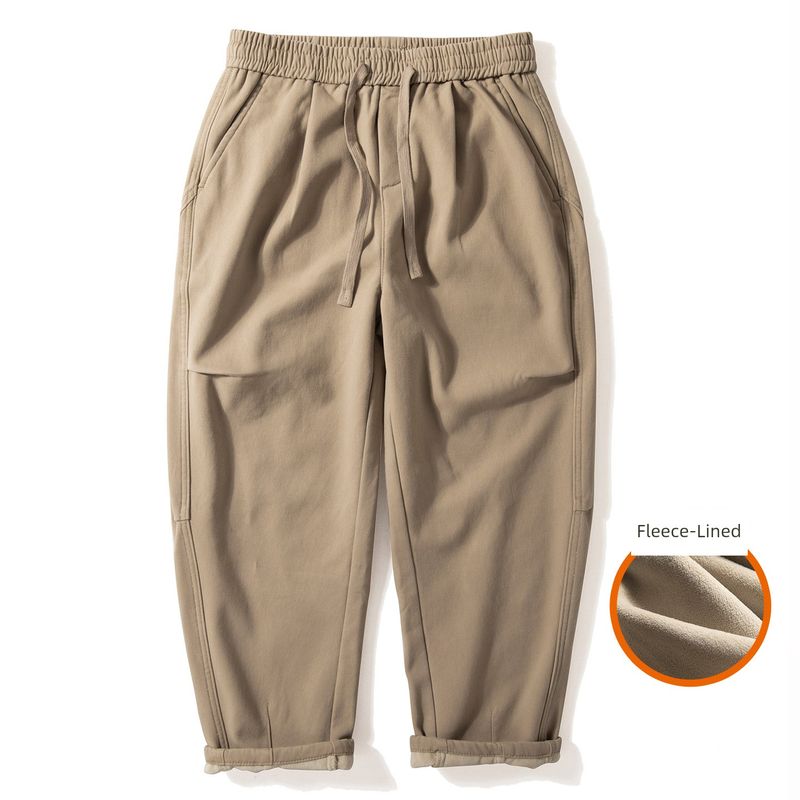 Men's Casual Pants 2025 Spring and Autumn New Japanese Style Basic Versatile Pure Cotton Pants Street Fashion Loose Wide-Leg Pants