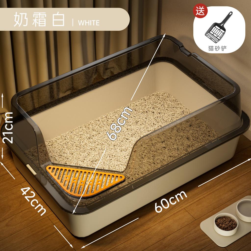 Oversized Pet Cat Litter Box, Semi-closed, Heightened and Thickened Anti-splash Cat Toilet, Easy To Clean, Bathtub Cat Toilet