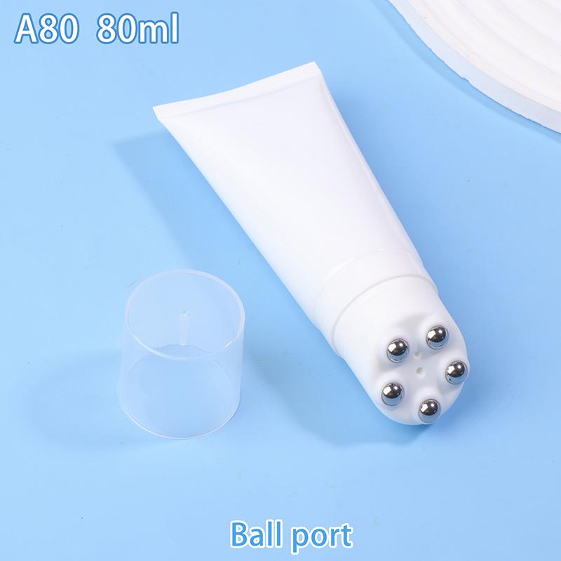 20/50/80100G Silicone Brush/Metal Ball Head Cosmetic Soft Tube Massage Cleasing Cream Bottle Empty Travel Plastic Container