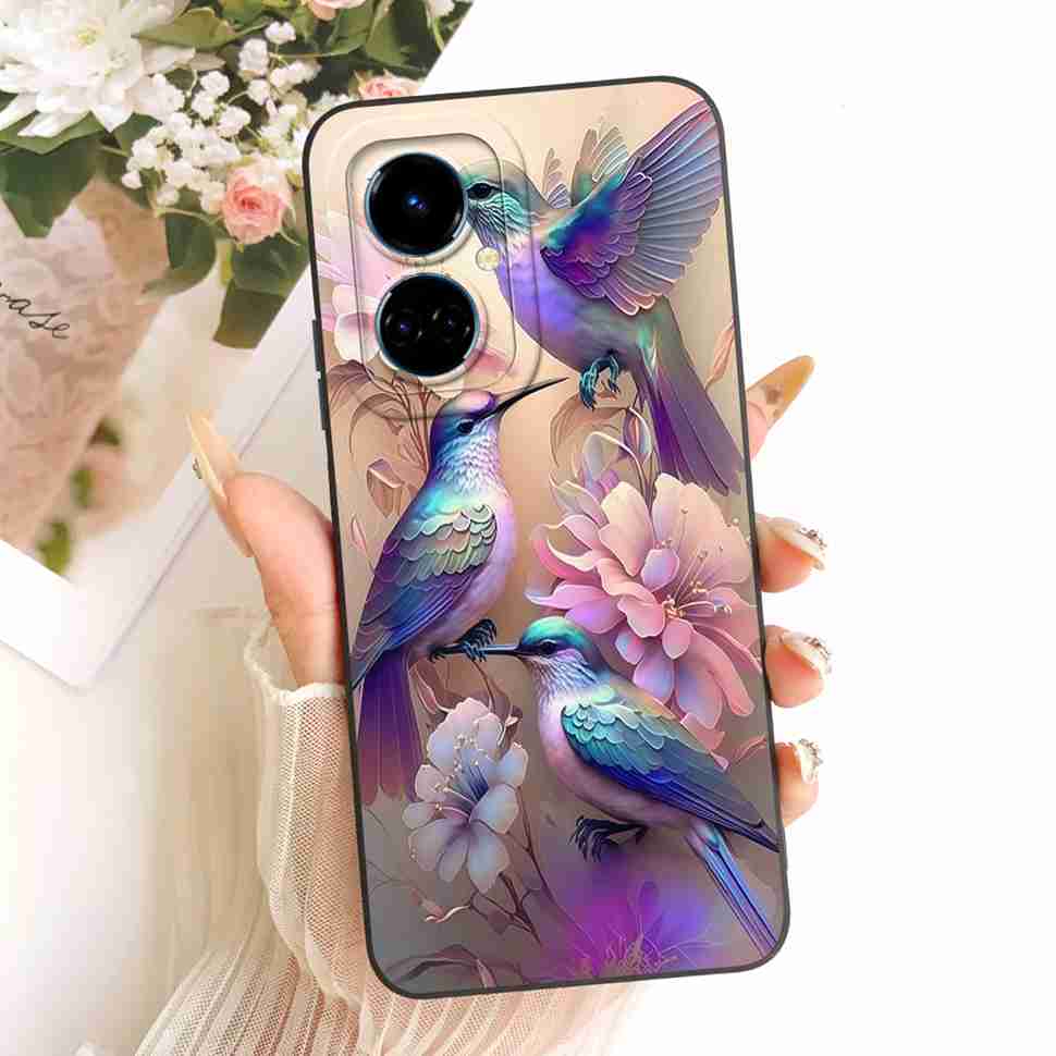 For Tecno Camon 19 CI6n Case Blue Pattern Cat Cover Soft Silicone Casing For Tecno Camon 19 Camon19 Cover Phone Shell