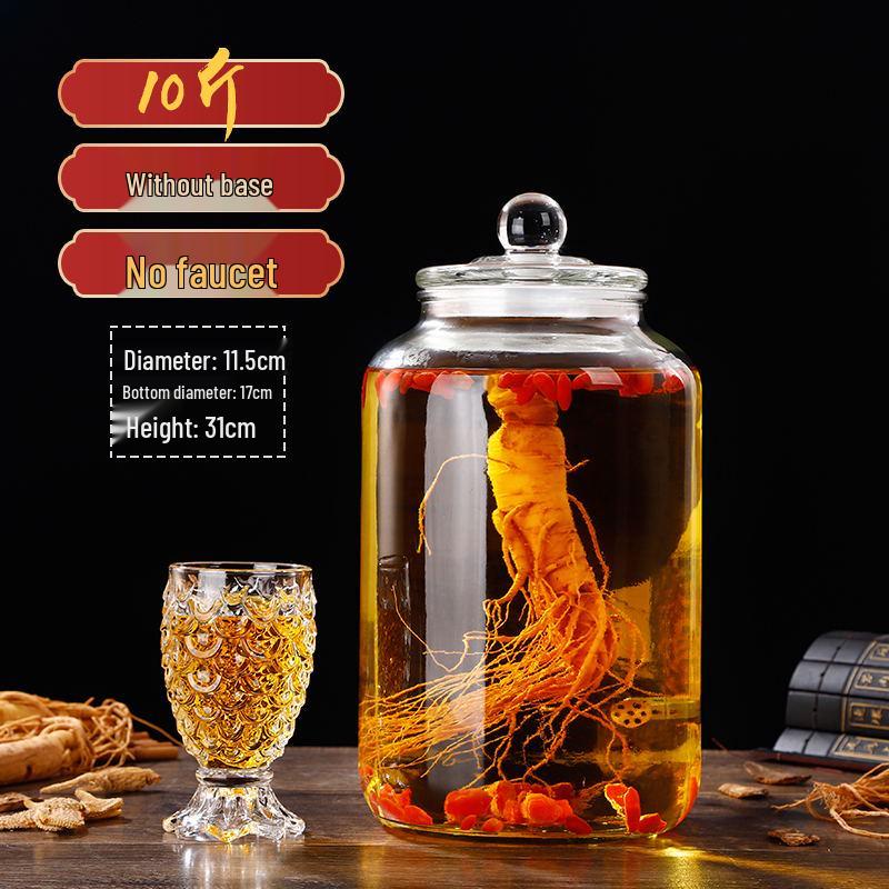 Glas-Infusionsbehälter mit Zapfhahn: 10-20 Jin Versiegelte Enzym- und Kimchi-Weinlagerung