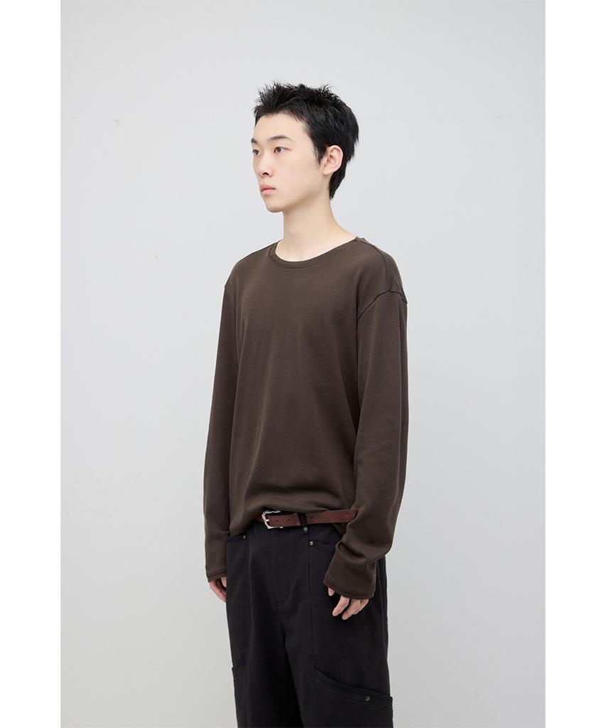 HATCHINGROOM Rolling Tee Rib Deep Brown