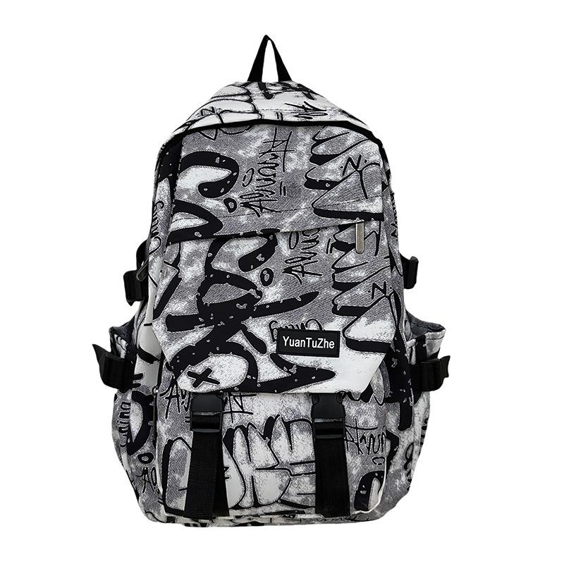 Schulrucksack Trendmarke Rucksack Herren Ins Trendig Cool Große Kapazität Graffiti Rucksack Herren Freizeit College Student Campus Schulrucksack