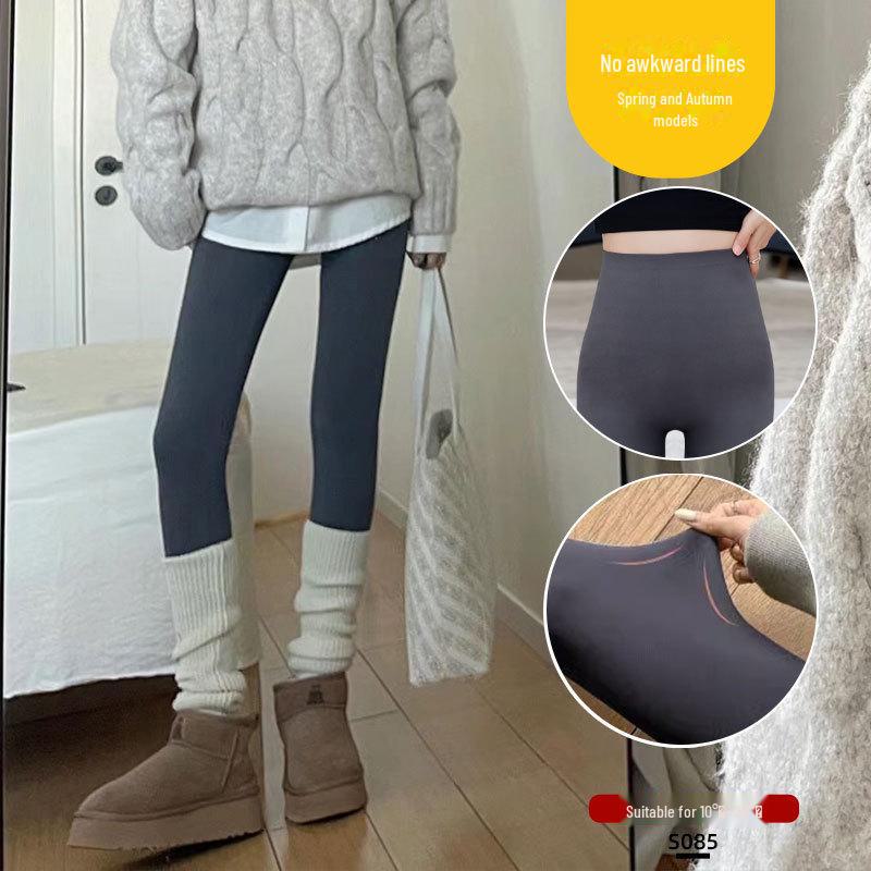 Pantalones de Yoga Gruesos Cálidos Marrones de Tiburón para Mujer con Terciopelo, Ideales para Otoño e Invierno como Ropa Exterior, Leggings Ajustados de Pierna de Barbie