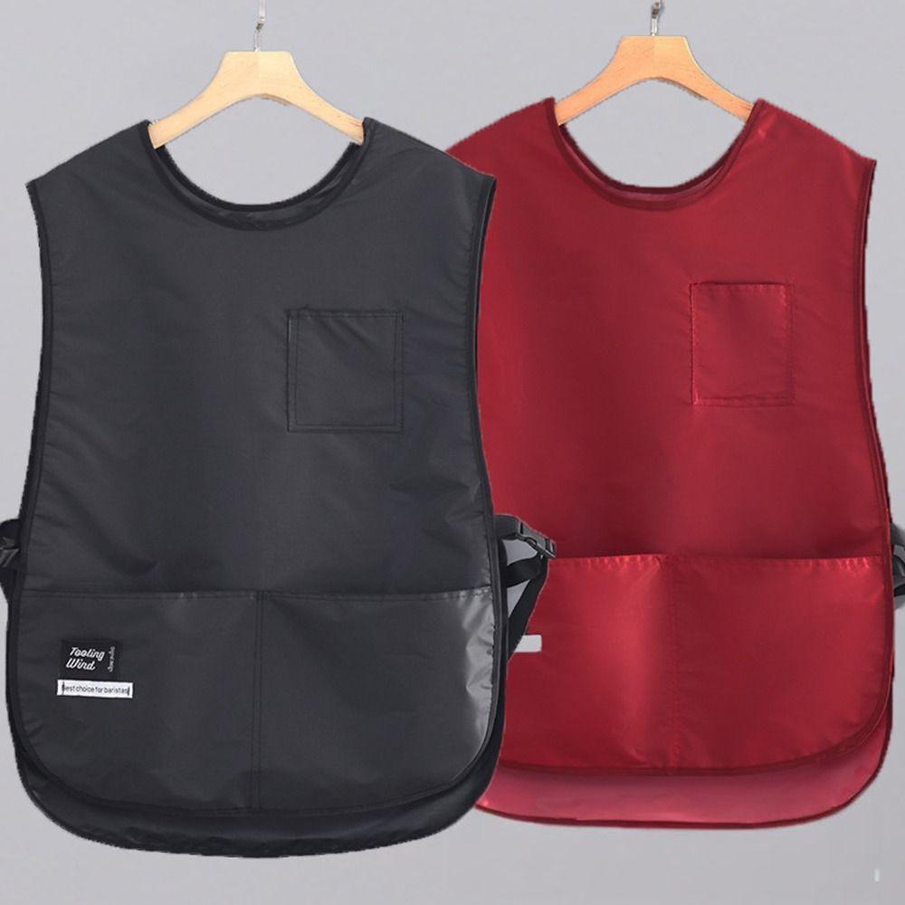 PVC Oil-resistant Vest Apron Waterproof Cooking Baking Bibs Workwear Vest Chef Apron  Household