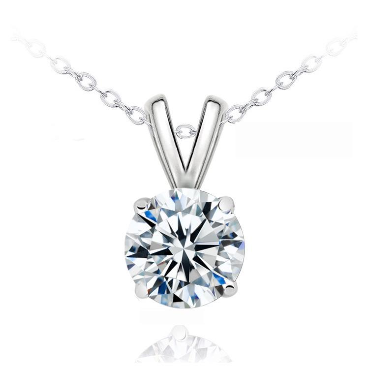 Cross-border Zircon Pendant Necklace - Women's Stylish Clavicle Chain with a Unique, Simple Design