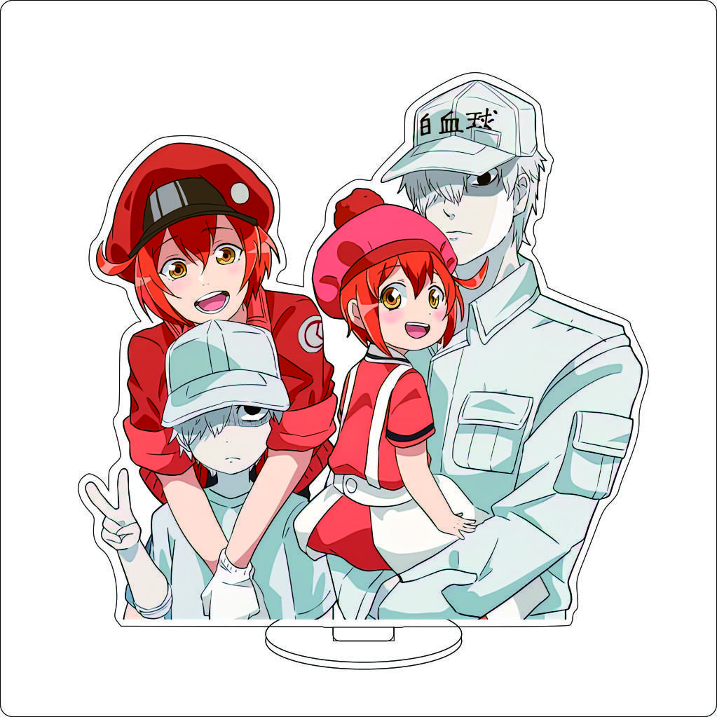 16CM Anime Cells At Work Cosplay Acrylic Stand Ornaments Macrophages Platelet Red Blood Cell Leukocyte Figure Stand Gifts