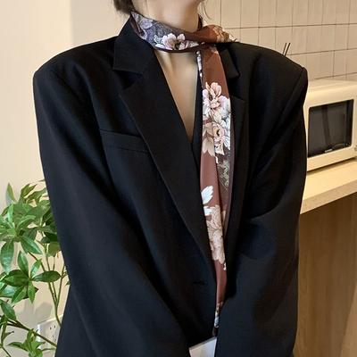 Silk Scarf, Long Strip, High-end Summer New Neck Protector, Matching Shirt, Peony Scarf, Scarf, Headscarf, Headband, Streamer.