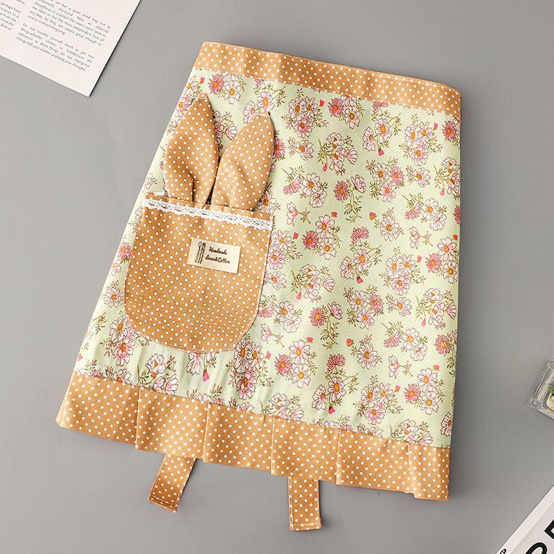Household Work Clothes Canvas Flower Half-length Apron Female Kitchen  Anti-fouling Wear-resistant Cooking Half-waist