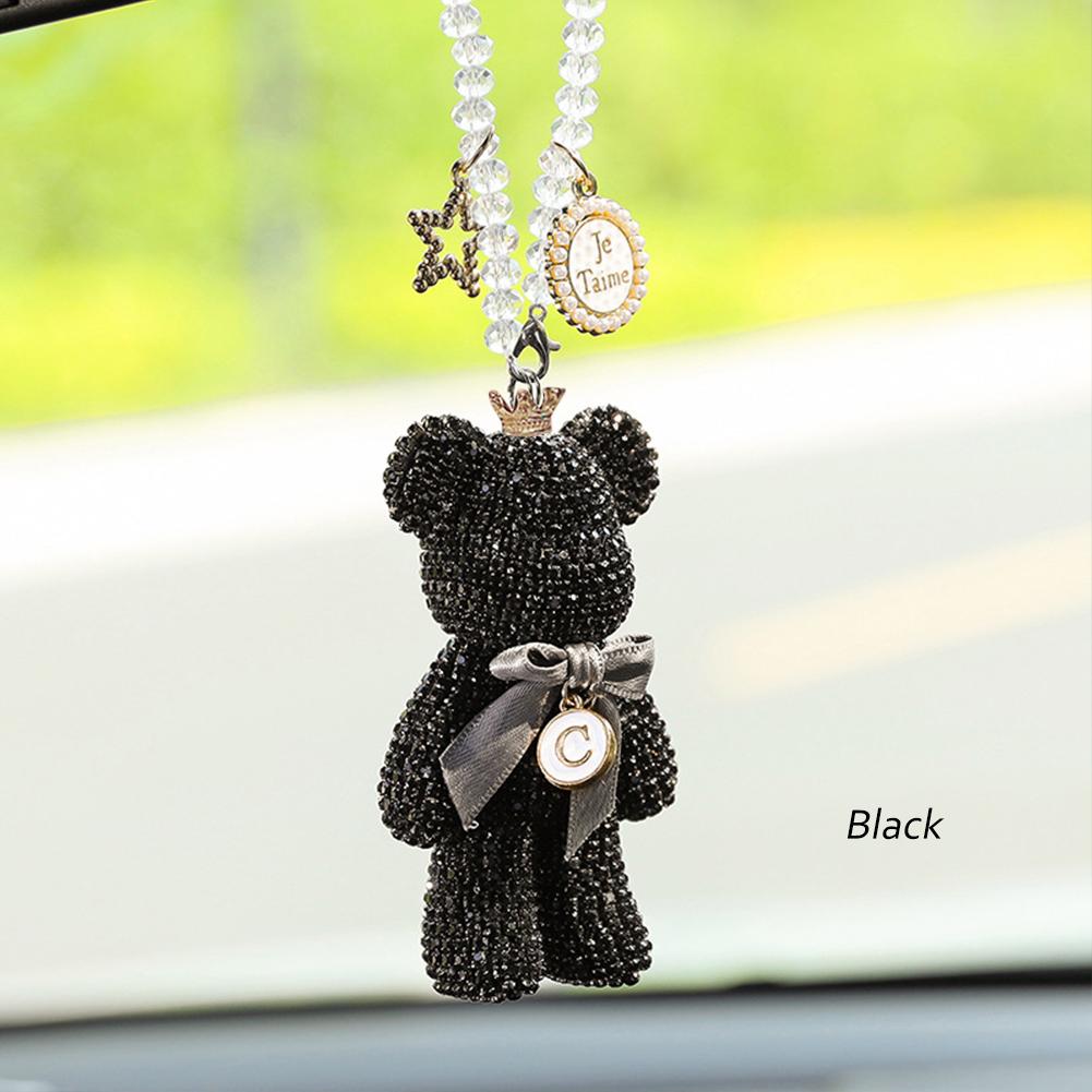 

Мультфильм Алмазный Кристалл Лук Медведь Автомобильный Подвесной Зеркало Подвесные Украшения Украшения Для Интерьера Автомобиля Женские Аксессуары чёрный