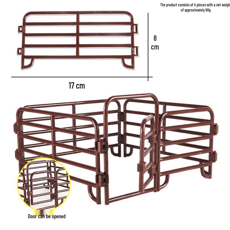 Animal Farm Model Set: Trees, Fences, Vegetables, Tools, Cart, and Props for Toy Scenes