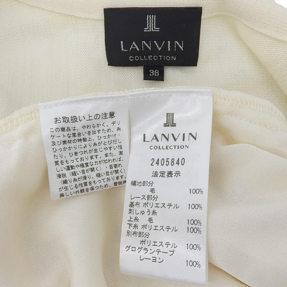 Lanvin Beautiful Wool Embroidered Cardigan for Women, Off-white, Size 38, 2405840 Tops 38 Off whiteUsed